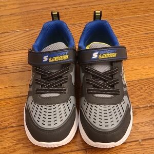 Light UP Skechers Kids Sneakers - Black, Gray, and Blue